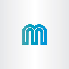 letter m blue icon design