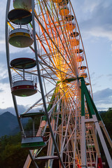 Ferris wheel with night illumination