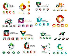 Mega collection of various abstract business emblems - loops