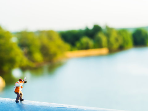 lovely plastic toy standing outdoor