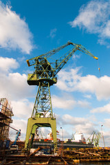 Fototapeta na wymiar Port crane at Gdansk Shipyard.