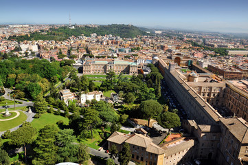 Fototapeta na wymiar Aerial view of the Vatican City and Rome, Italy.