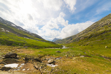 Fototapeta premium Dramatic sky in alpine valley