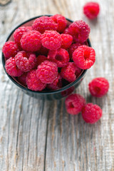 Ripe raspberries.