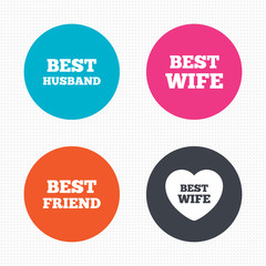 Best wife, husband and friend icons.