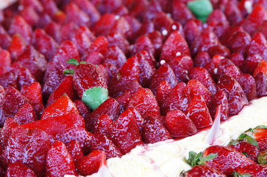 détail du fraisier géant du festival de la fraise à Mgarr