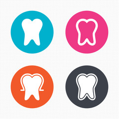 Tooth enamel protection icons. Dental care signs