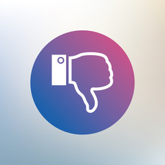 Dislike sign icon. Hand finger down symbol.