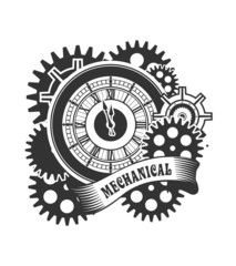 Steampunk Clock badge