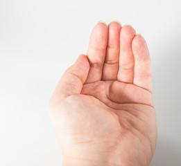 Die Hand aufhalten