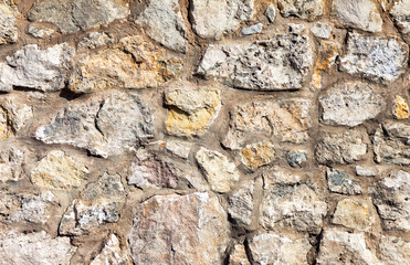 Fragment of a grey stone wall as background