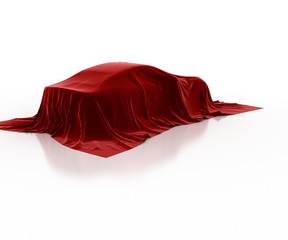 Car covered with velvet. The secret cars. 3D.