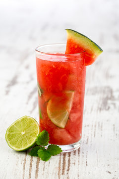 Fresh and cold watermelon drink