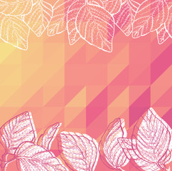 Triangle background with leaves