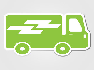 delivery car clipped sticker Isolated illustration transport icon