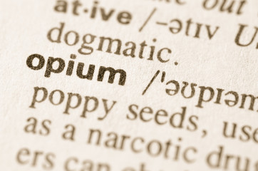Dictionary definition of word opium - obrazy, fototapety, plakaty