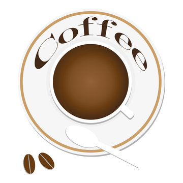 Vector illustration top view trendy flat coffee icon business logo element