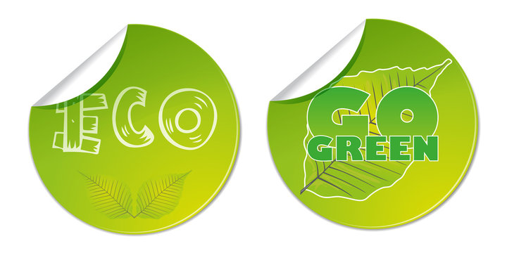 eco go green bio labels natural vector business shop sticker 