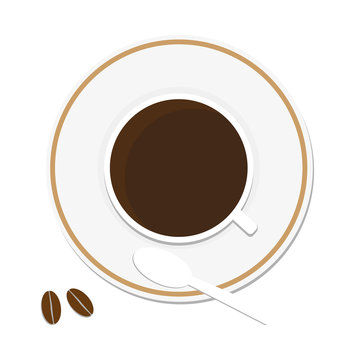 Vector illustration top view trendy flat coffee icon business logo element 