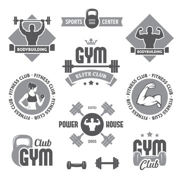 Monochrome gym labels