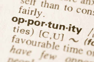 Dictionary definition of word opportunity