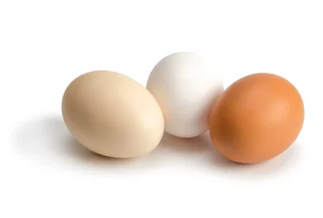 Deurstickers organic eggs of different colors © leonid_shtandel