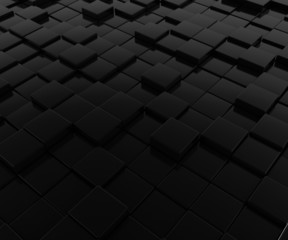 Pattern of black cubes. 3D.