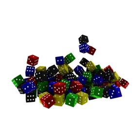 Many dice to play in a casino