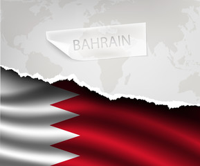 Obraz premium paper with hole and shadows BAHRAIN flag