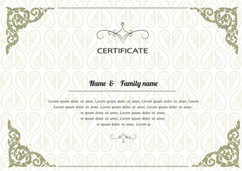 Certificate Design Template, thai design. thai pattern vector illustration