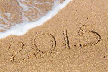 New, year, beach.