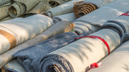 old carpet rolls