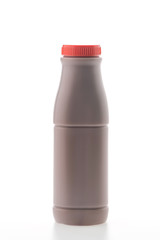 Chocolate Milk bottle isolated on white