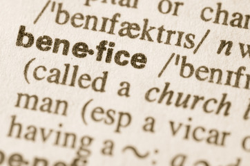 Dictionary definition of word benefice