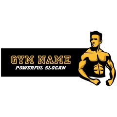 Fototapeta na wymiar Gym and Fitness muscle logo template
