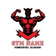 Gym and Fitness muscle logo template
