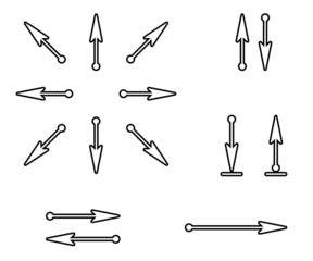 Set of silhouettes arrows.