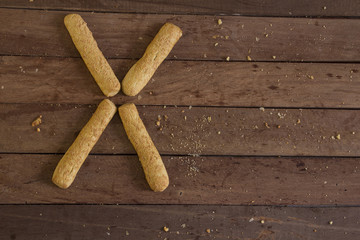 letra del abecedario echa de pan