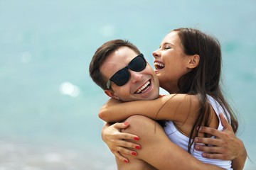 Fototapeta premium Couple, Beach, Summer.