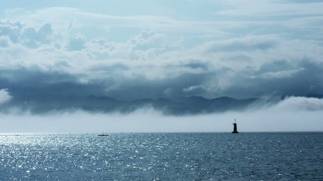 霧の海 水面を漂うやませ タイムラプス４