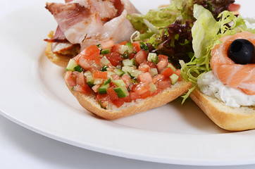 The bruschetta with various toppings