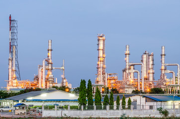 Oil refinery industry with oil storage tank
