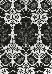 Hand-drawn floral seamless pattern vintage background. Black and white pattern can be used for wallpaper, textile, pattern fills, web page background, surface textures, packaging, and invitations