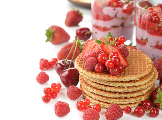 Waffles with berries