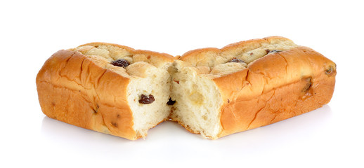 Bread with currant isolated on the white background