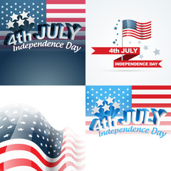 vector set of abstract background of american independence day