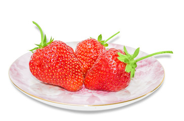 Saucer with strawberries