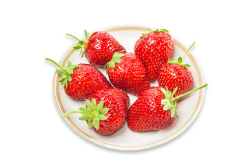 Saucer with strawberries