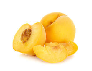 Fototapeta na wymiar Yellow peach isolated on the white background