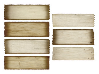 Old vintage paper banners set